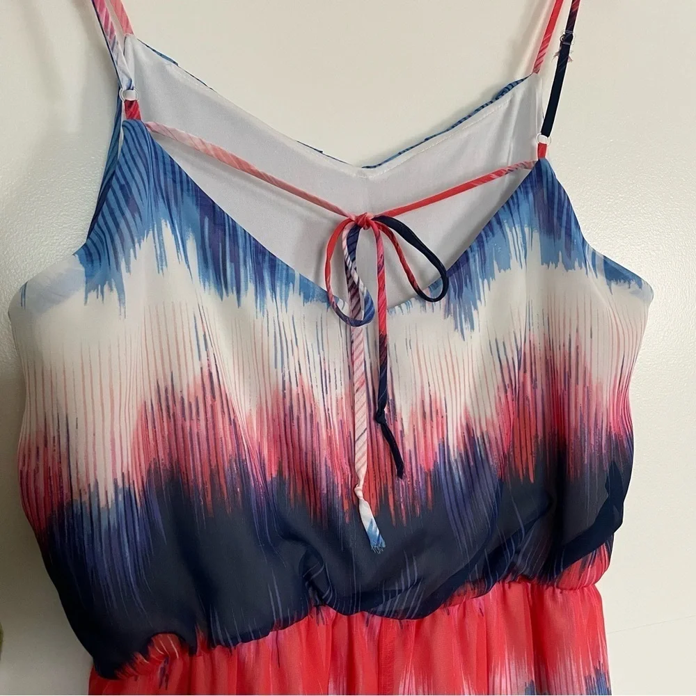 Bisou Bisou Colorful Tie-Dye Ombré Maxi Dress Size 16